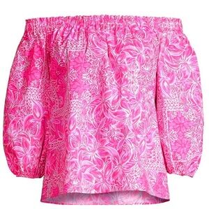 Lily Pulitzer Winifred Printed Cotton Piñata Pink Top